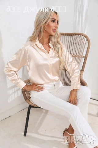 Стилна сатенена риза, снимка 2 - Ризи - 52805042