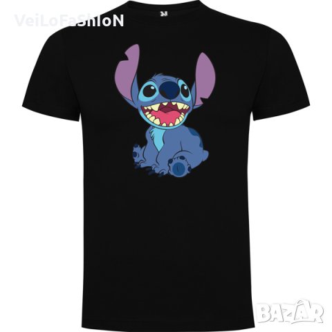 Нова детска тениска със Стич (Stitch) в черен цвят 
