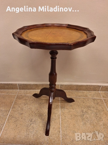 Помощна масичка с естествена кожа , снимка 4 - Маси - 54228990