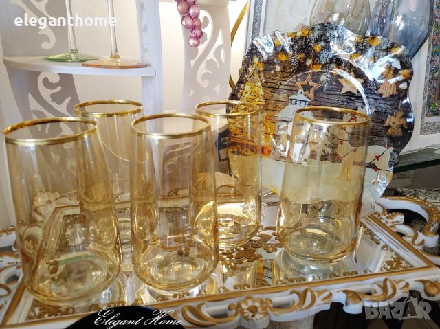 Цветен сервиз за вода, снимка 1