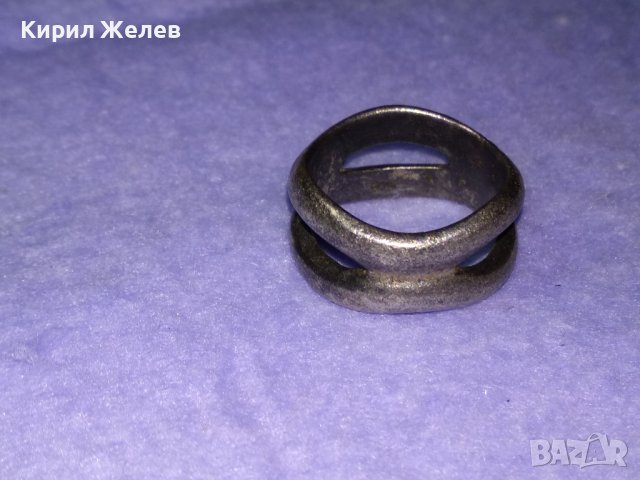 СТАР СРЕБЪРЕН АЖУРЕН ВИНТИДЖ АРТ ПРЪСТЕН ОКСИДИРАНО СРЕБРО 925 ПРОБА 40013, снимка 3 - Пръстени - 42843735