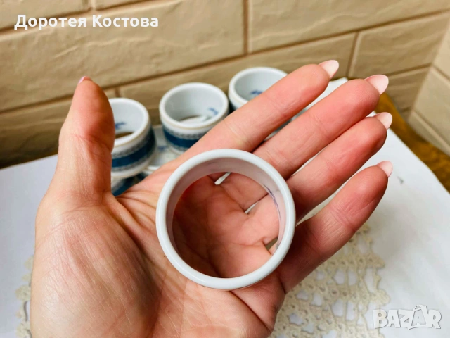 Красиви порцеланови пръстени с маркировки, 8 бр , снимка 7 - Антикварни и старинни предмети - 53931572