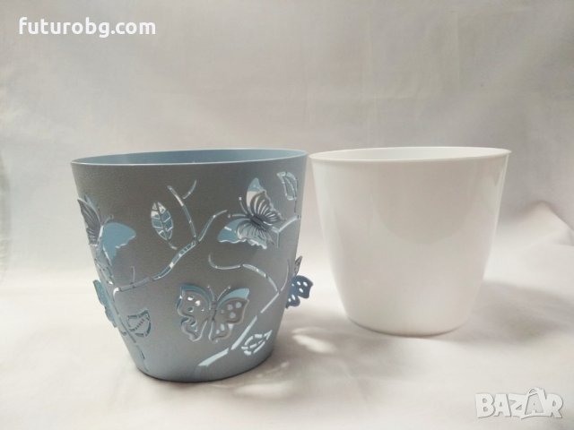 Саксия тип кашпа 3D с пеперуди различни цветове., снимка 3 - Саксии и кашпи - 31937796