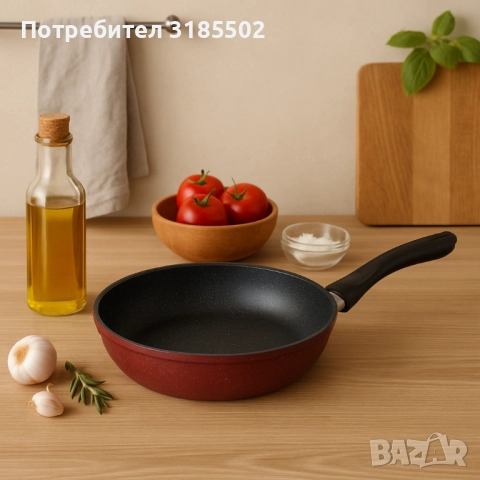 Тиган Rosberg, Дълбок, Мраморно покр., Индукция, Бордо меланж, снимка 5 - Съдове за готвене - 51457495