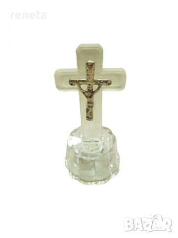 Статуетка Ahelos, Кръст, Стъклен, Светещ, 10 см, снимка 1 - Подаръци за кръщене - 37967603