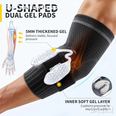 Нов Компресиращ налакътник за предмишница спорт работа 1 чифт Ортеза, снимка 5 - Други - 53917439