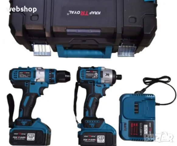 Комплект Инструменти 2в1 Акумулаторен гайковерт и винтоверт 36V 8Ah, снимка 1