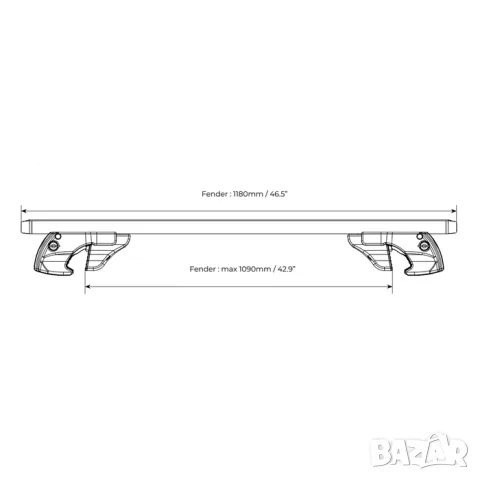 Черни напречни греди Menabo Fender, 120 см, снимка 4 - Аксесоари и консумативи - 55861039