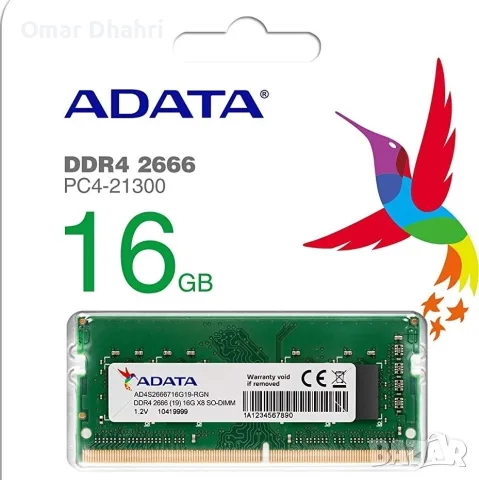 ADATA 16GB 2666MHz DDR4 PC4 SODIMM Ram памет за лаптоп, снимка 4 - RAM памет - 55911042