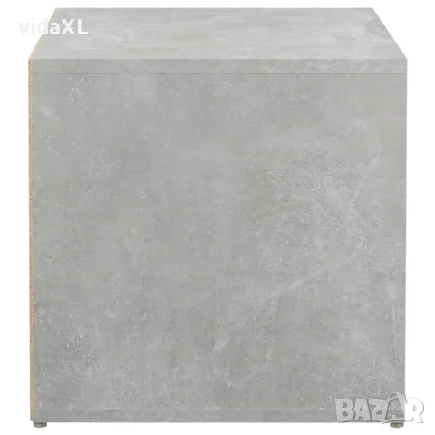 vidaXL Кутия с чекмедже, бетонно сива, 40,5x40x40 см, инженерно дърво, снимка 8 - Скринове - 56147824