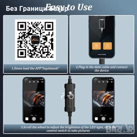 Нова Инспекционна камера 1920P HD 5м IP67 8 LED ендоскоп Android iOS Бороскоп, снимка 8 - Други инструменти - 56184786