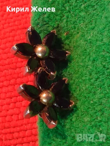 ФЛОРАЛНИ СКЪПОЦЕННИ СРЕБЪРНИ ОБЕЦИ МАРГАРИТКИ РОДИРАНО СРЕБРО 925 с ФАСЕТИРАН ЧЕРЕН ТУРМАЛИН 42320, снимка 16 - Обеци - 50136131