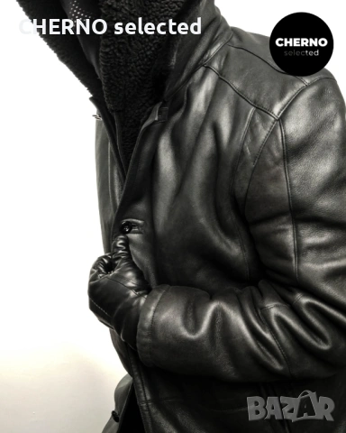 Мъжко кожено палто / кожух от естествена кожа с косъм LAGERFELD Men’s Shearling Coat – XXL•XXXL, снимка 7 - Якета - 53205620