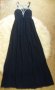 ВПЕЧАТЛЯВАЩА тъмносиня дълга рокля УНИКАЛНО КРАСИВО деколте , снимка 1