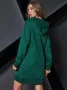 НОВА Дамска Туника / Суичър с Качулка и Джобчета в Тъмно Зелен Цвят , снимка 2