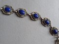 Посребрена гривна с лазурит, снимка 1