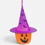 Висяща Halloween тиква с шапка и LED – 39x55 cm, снимка 1