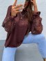 Дамски едноцветен шикозен пуловер с отворени шевове, 2цвята - 023, снимка 13