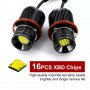 80W LED ангелски очи Halo Ring Marker крушка за BMW E39 E60 E53 16 броя светодиоди, снимка 5