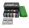 Голям сет Покер в метална кутия 200бр. POKER SET TEXAS с карти и постелка, снимка 3