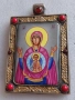 Руска сребърна емайлова икона(панагия) сребро 84, снимка 3