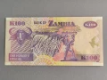 Банкнота - Замбия - 100 квача UNC | 2005г., снимка 2