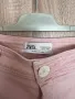 Светлорозови дънки Zara с висока талия, снимка 5
