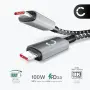 CELLONIC 1x USB C Type C кабел за данни, съвместим с Huawei P30 Lite, Pro 3.1, 1 м, найлон, сив/чер, снимка 1