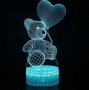 Романтичен подарък! 3D LED светещо мече с дистанционно, снимка 3