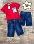 Детски комплект с дънкови панталонки момче, снимка 1 - Детски комплекти - 40636916