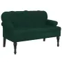 vidaXL Пейка с облегалка, тъмнозелена, 119,5x64,5x75 см, кадифе, снимка 1