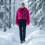 Дамско Зимно Пухено Ярко Късо Яке В Цвят Фуксия Код Roni-17, снимка 1