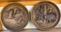 Две релефни картини с ловни мотиви, подобни на дърво , Канада, снимка 1