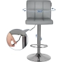 ПРОМОЦИЯ Бар столове с регулируема височина и дамаска от PU кожа, к-кт от 2 бр. SONGMICS LJB64G, снимка 3