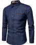 Ежедневна мъжка риза с джоб и дълъг ръкав, 3цвята , снимка 6