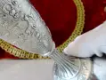 Калаена чаша на столче,ловна сцена,ангели. , снимка 3