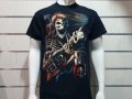 Нова мъжка тениска с дигитален печат Скелет с китара, снимка 5