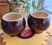 Керамични вазички в кафяво, снимка 1