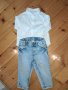 Бебешка риза на ZaraBaby и дънков панталон на Denim размер 68, снимка 1 - Бебешки дънки - 42641228