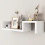 Комплект рафтове за стена 2 броя, етажерка, дърво, бели, 58x12x10см, снимка 7
