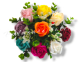 Букет от ароматни сапунени рози в ръчно изработена бяла кашпа Подходящ подарък за всеки повод , снимка 4