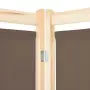 vidaXL Параван за стая, 4 панела, кафяв, 160x170x4 cм, текстил, снимка 4