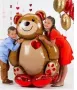 Гигант мече Свети Валентин Love Bear фолио фолиев балон хелий или въздух рожден ден парти, снимка 2