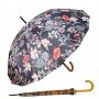 1763 Класически чадър за дъжд с принт на цветя и карета, 16 спици, снимка 1 - Други - 30538400