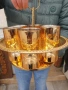 стар японски позлатен поднос с шест чаши , снимка 3
