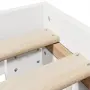vidaXL Рамка за легло без матрак, бял, 120x190 см, борово дърво масив, снимка 7