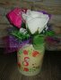 Кашпи със сапунени рози и цветя от креп хартия, снимка 5