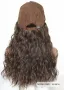 Kафява перука,Перука дълга коса, Перука с шапка, Елегантна перука, снимка 4