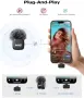 Нов Комплект 2 мини микрофона шумопотискане телефон лаптоп влог интервю подкаст iPhone iPad Android, снимка 6
