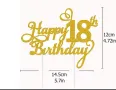 18 21 30 40 50 Happy Birthday години юбилей златист брокатен картонен топер за торта рожден ден, снимка 4